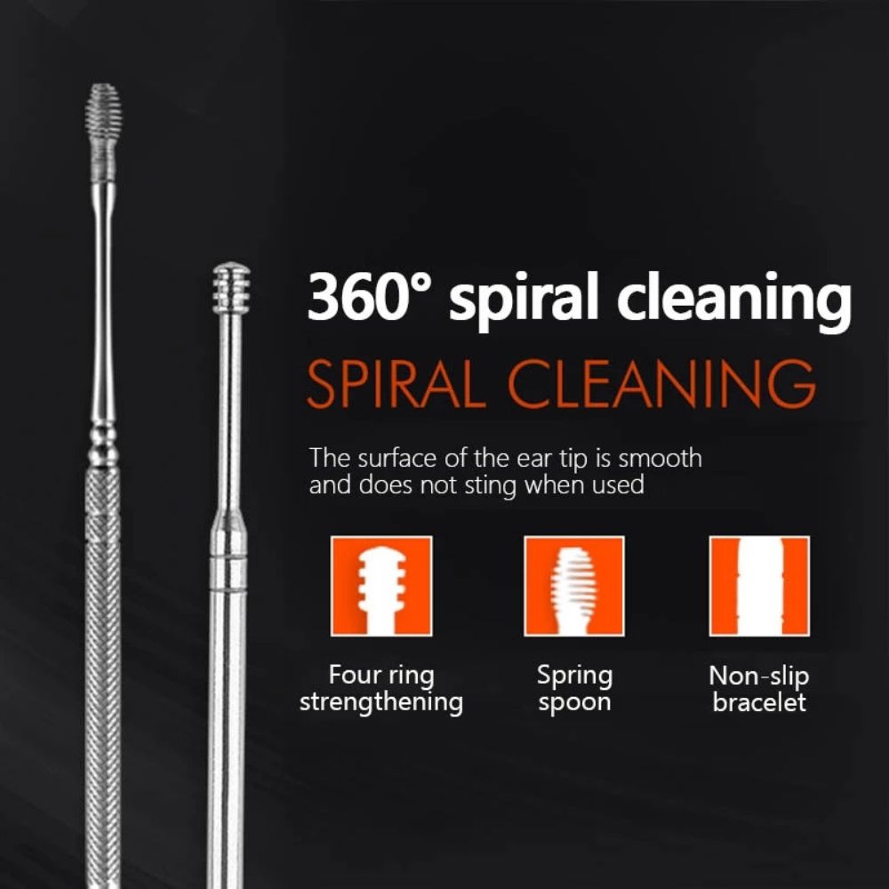 6 Pieces Ear Wax Cleaning Kit aximart products (2) 6-Piece Ear Wax Removal Kit Stainless Steel Ear Picks Super Safe, Reusable & Travel-Friendly Set - Image 6