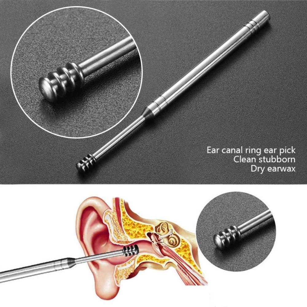 6 Pieces Ear Wax Cleaning Kit aximart products (3) 6-Piece Ear Wax Removal Kit Stainless Steel Ear Picks Super Safe, Reusable & Travel-Friendly Set - Image 5