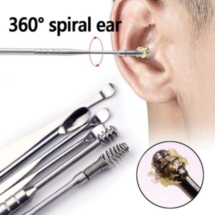 6 Pieces Ear Wax Removal Kit or Portable stainless steel Ear Wax Removal kit with storage box – safe at-home ear cleaning tool set for all ages in Pakistan
