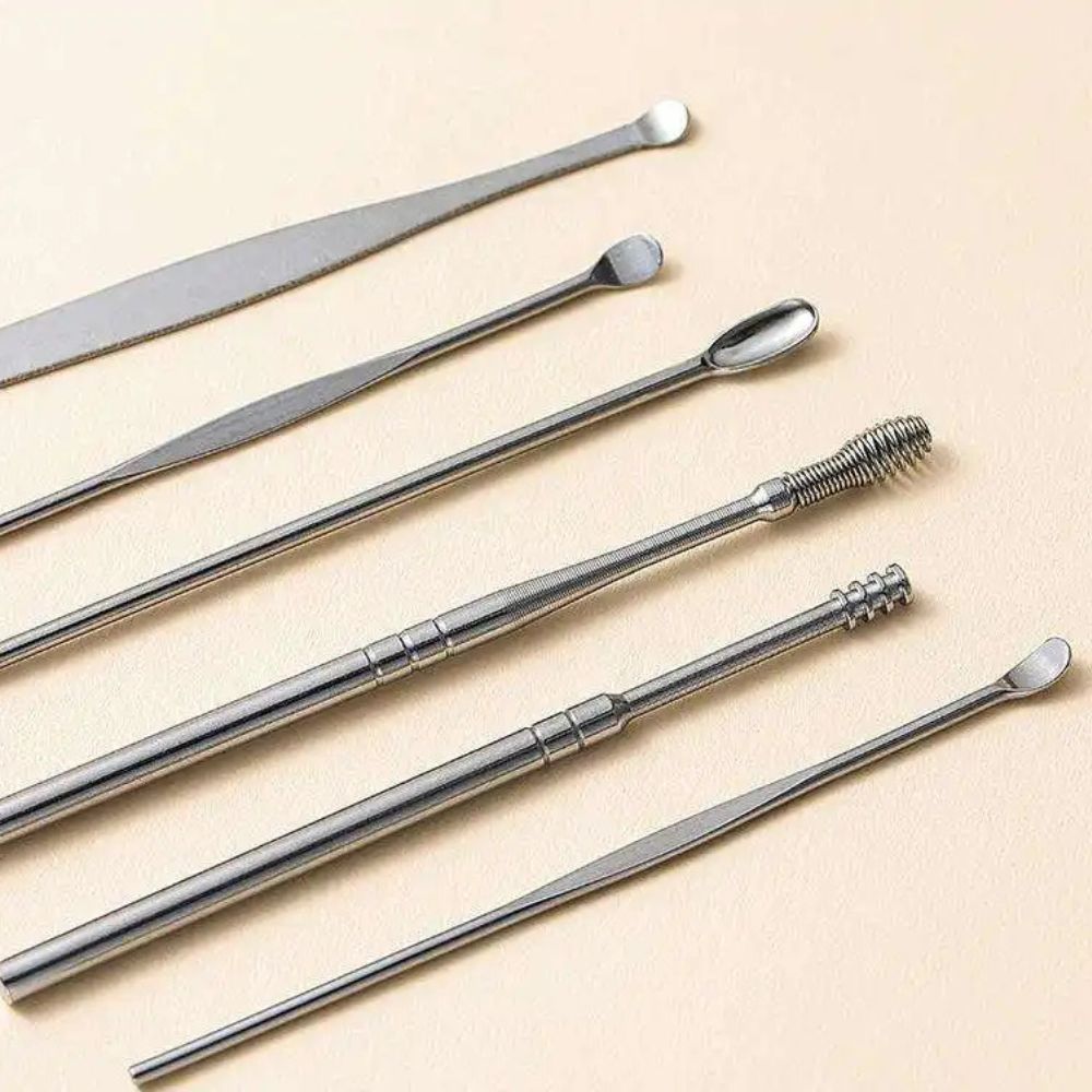 6 Pieces Ear Wax Cleaning Kit aximart products (5) 6-Piece Ear Wax Removal Kit Stainless Steel Ear Picks Super Safe, Reusable & Travel-Friendly Set - Image 7