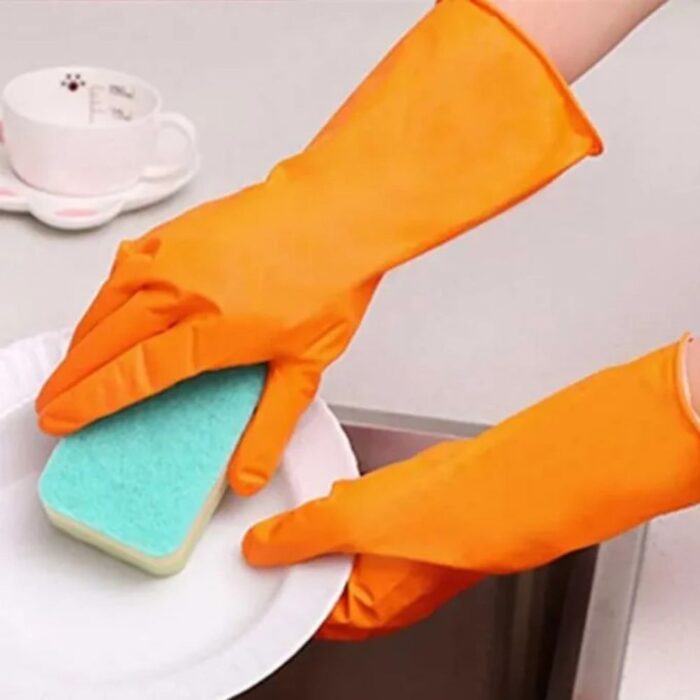 Silicone Dishwashing Gloves Reusable, Super Heat-Resistant & A1 Waterproof for Kitchen Cleaning - Image 3