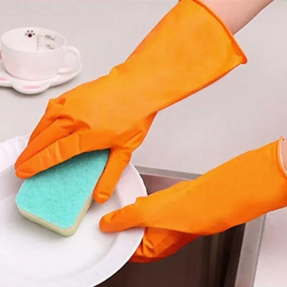 Silicone Washing Full Finger Gloves For Home & Kitchen aximart cleaning products (2) Silicone Dishwashing Gloves Reusable, Super Heat-Resistant & A1 Waterproof for Kitchen Cleaning - Image 3