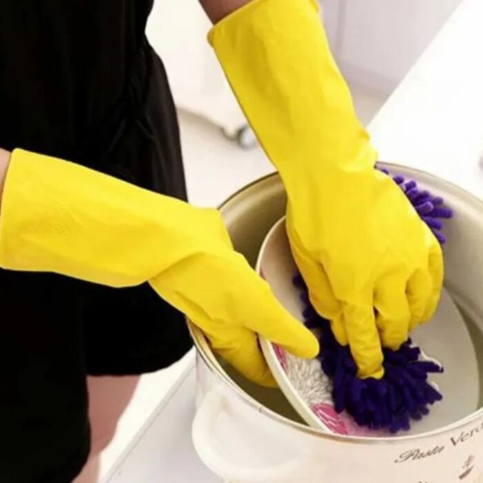 Silicone Dishwashing Gloves Reusable, Super Heat-Resistant & A1 Waterproof for Kitchen Cleaning - Image 9
