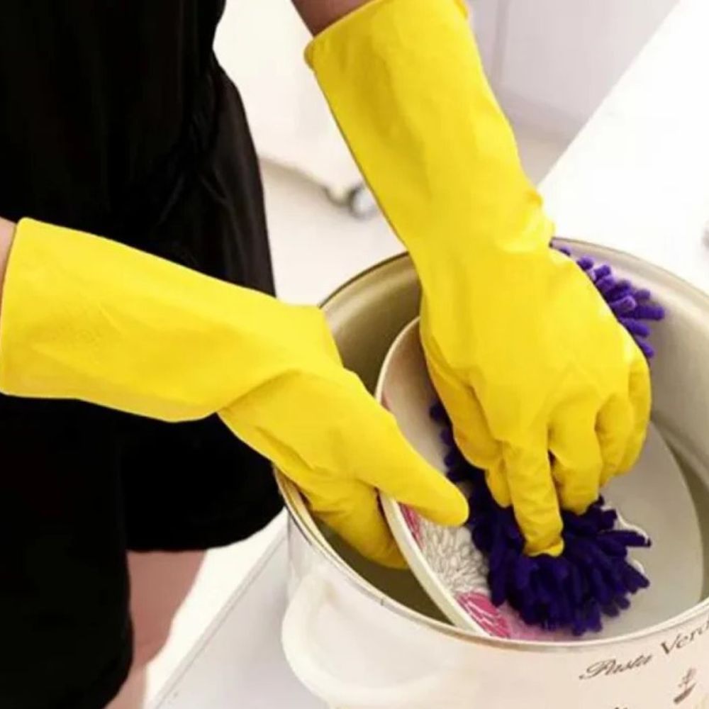 Silicone Washing Full Finger Gloves For Home & Kitchen aximart cleaning products (5) Silicone Dishwashing Gloves Reusable, Super Heat-Resistant & A1 Waterproof for Kitchen Cleaning - Image 9