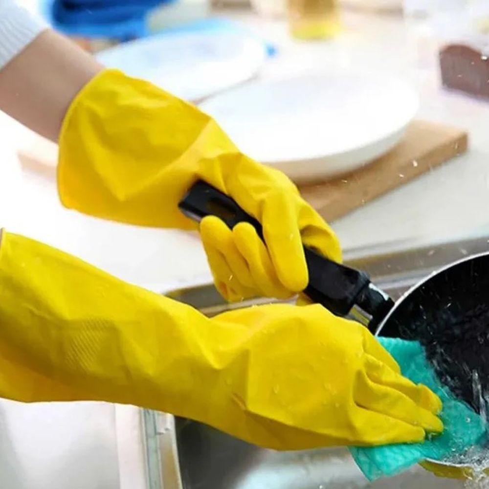 Silicone Washing Full Finger Gloves For Home & Kitchen aximart cleaning products (6) Silicone Dishwashing Gloves Reusable, Super Heat-Resistant & A1 Waterproof for Kitchen Cleaning - Image 6
