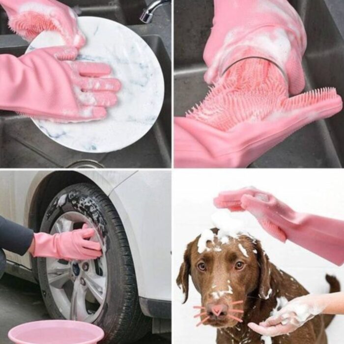 Silicone Dishwashing Gloves Reusable, Super Heat-Resistant Cleaning A1 Gloves for Home & Kitchen - Image 2