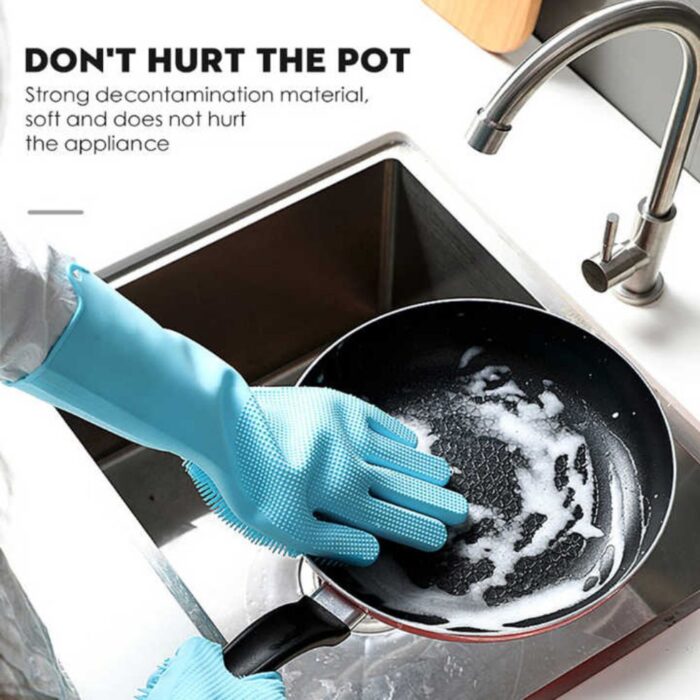 Silicone Dishwashing Gloves Reusable, Super Heat-Resistant Cleaning A1 Gloves for Home & Kitchen - Image 7