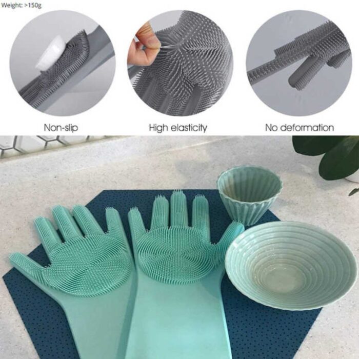 Silicone Dishwashing Gloves Reusable, Super Heat-Resistant Cleaning A1 Gloves for Home & Kitchen - Image 3