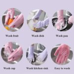 Silicone Dishwashing Gloves Reusable, Super Heat-Resistant Cleaning A1 Gloves for Home & Kitchen - Image 4