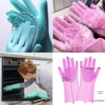 Silicone dishwashing gloves for kitchen use – waterproof, reusable, heat-resistant gloves available in Pakistan