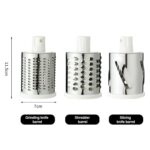 3-in-1 Drum Grater Manual food and Vegetable Cutter, Super Slicer & Grater Tabletop Kitchen Tool - Image 8