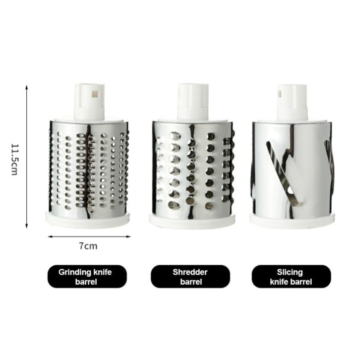 3-in-1 Drum Grater Manual food and Vegetable Cutter, Super Slicer & Grater Tabletop Kitchen Tool - Image 8