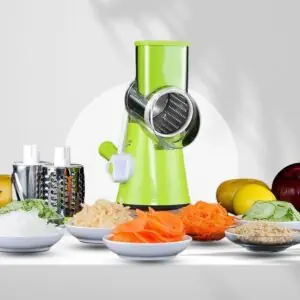 Table Top Drum Grater – 3-in-1 Manual Vegetable Cutter, Slicer & Grater for Home Use in Pakistan – Compact, Safe & Multifunctional Kitchen Gadget