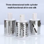 3-in-1 Drum Grater Manual food and Vegetable Cutter, Super Slicer & Grater Tabletop Kitchen Tool - Image 2