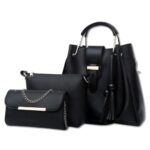 3-Piece Soft Leather Handbag Set for Women, Stylish Tote Bag, Shoulder Bag, Wallet with Keychain, Elegant Daily Use Purses for Office, Travel, Shopping, Gifts, and Special Occasions - Image 3