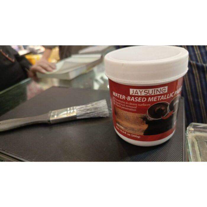 300g Water Based Anti Rust Metallic Paint with Epoxy Coating and Brush, High-Temperature & Salt Spray Super Resistant Rust - Image 4