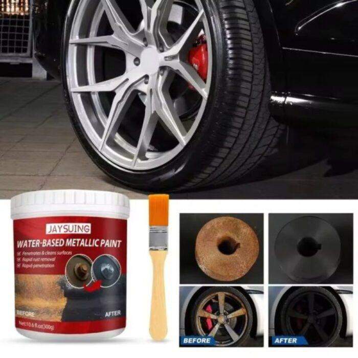 300g Water Based Anti Rust Metallic Paint with Epoxy Coating and Brush, High-Temperature & Salt Spray Super Resistant Rust - Image 7