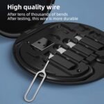 60W Fast Charging Multifunctional Cable Kit 3-in-1 USB Type C Cable with Lightning & Micro USB Adapters, SIM Storage, Super Stand & Travel Case for Android and iOS - Image 3