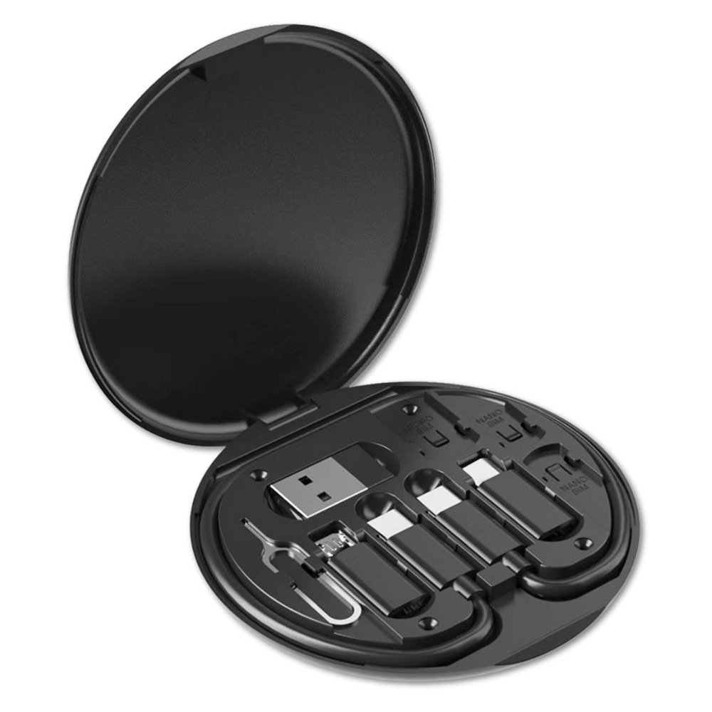 5 In 1 Data Cable Set All Solutions In One aximart products images (2) 3-in-1 USB Type C Cable Kit with Fast Charging, SIM Card Storage, Phone Stand & Data Cable – Travel Case for Android & iOS Devices in Pakistan