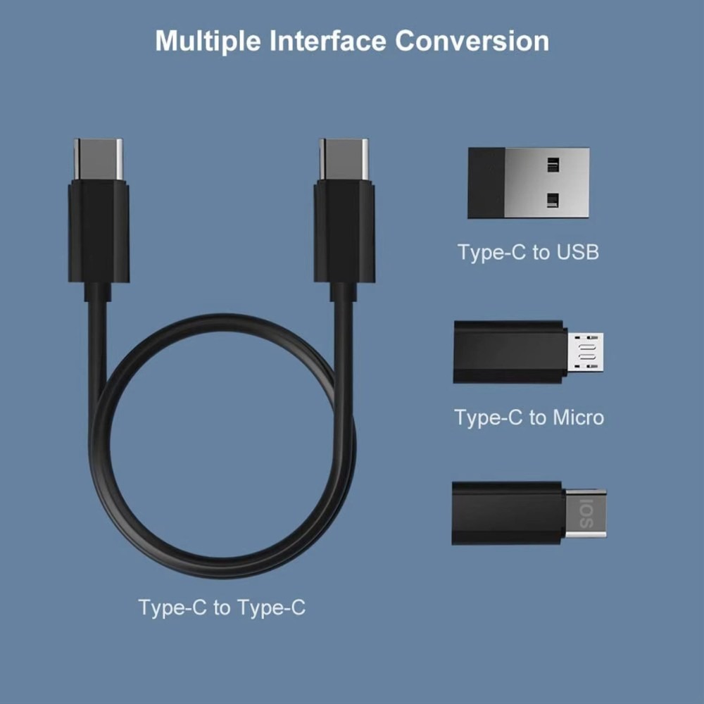 5 In 1 Data Cable Set All Solutions In One aximart products images (6) 60W Fast Charging Multifunctional Cable Kit 3-in-1 USB Type C Cable with Lightning & Micro USB Adapters, SIM Storage, Super Stand & Travel Case for Android and iOS - Image 6