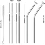 Stainless Steel Reusable Metal Straws 5 Piece Pack with Super Cleaning Brush BPA Free, Food Grade - Image 3