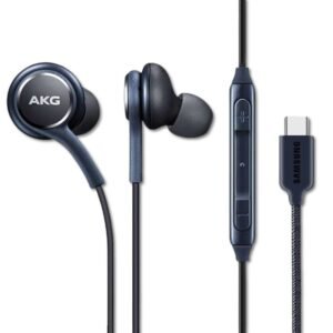 AKG-style universal wired handsfree with mic, noise reduction, volume control, 3.5mm and Type-C jack – ideal for music and calls in Pakistan