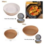 100 Pcs Round Air Fryer Disposable Paper Liners, Non-Stick Parchment Liners, Super Oil-Proof, Waterproof - Image 3
