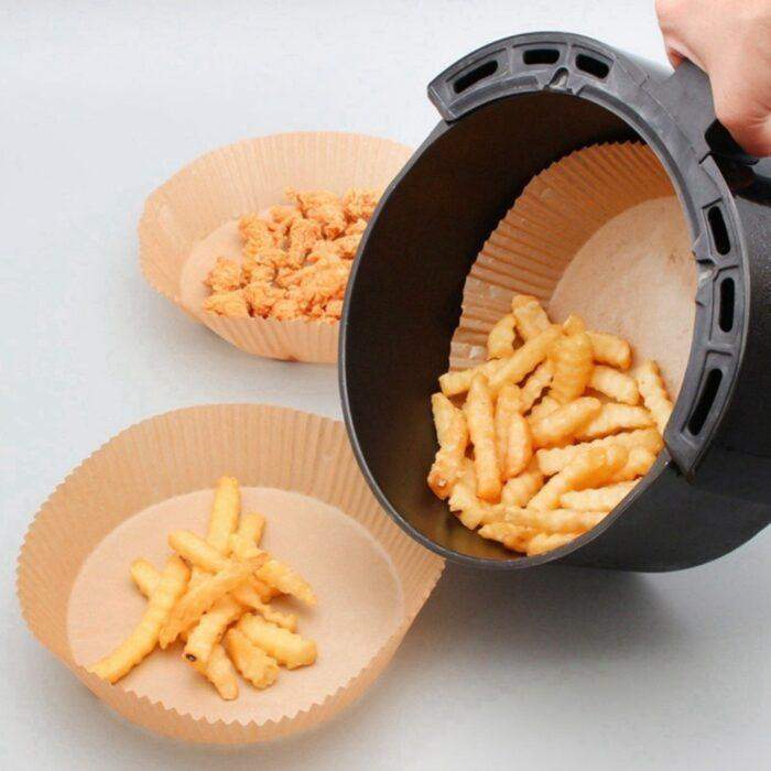 100 Pcs Round Air Fryer Disposable Paper Liners, Non-Stick Parchment Liners, Super Oil-Proof, Waterproof - Image 2
