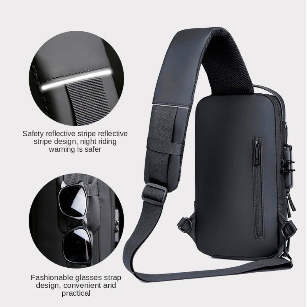 Anti-Theft USB Charging Crossbody Shoulder Bag aximart products images (11) Multifunction Anti-Theft USB Charging Crossbody Shoulder Bag 🛅🔐 Stylish, Secure & Perfect for Everyday Use & Travel in Pakistan - Image 9