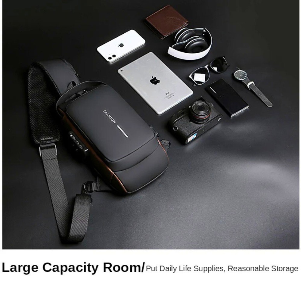 Anti-Theft USB Charging Crossbody Shoulder Bag aximart products images (15) Multifunction Anti-Theft USB Charging Crossbody Shoulder Bag 🛅🔐 Stylish, Secure & Perfect for Everyday Use & Travel in Pakistan - Image 5