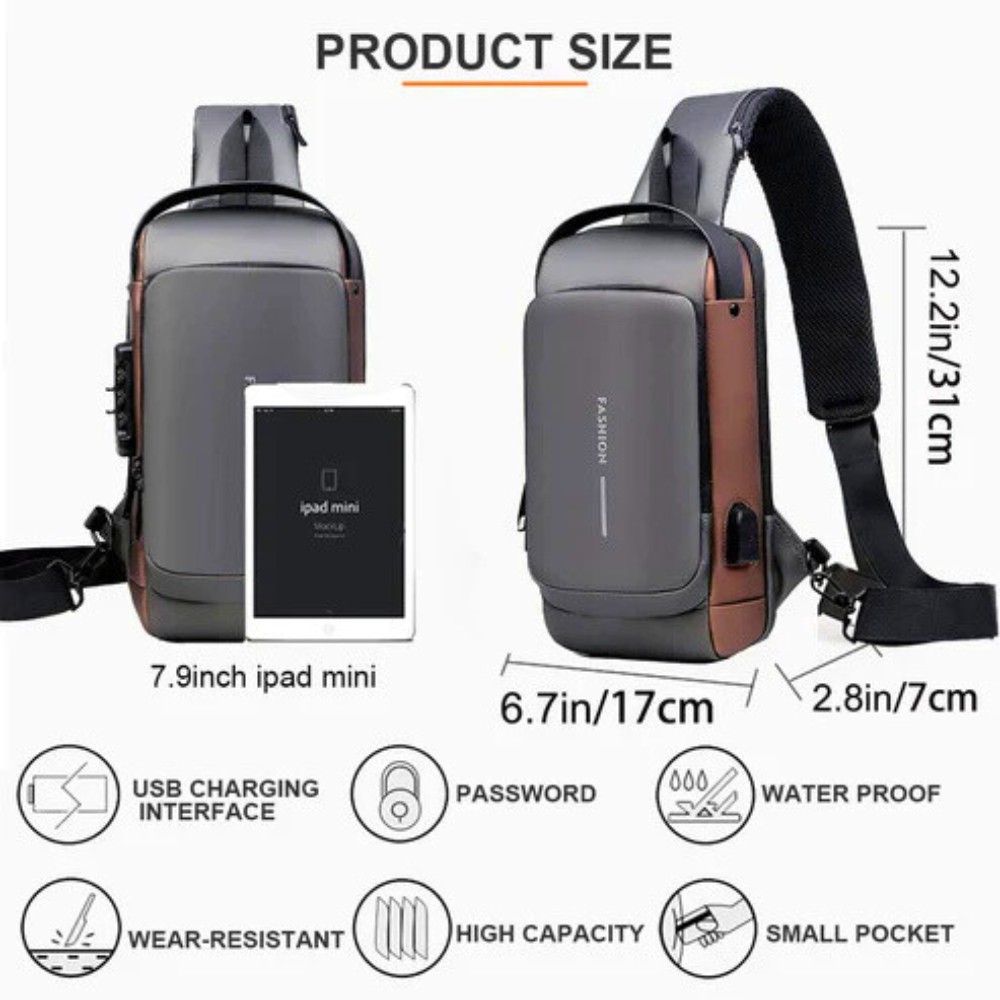 Anti-Theft USB Charging Crossbody Shoulder Bag aximart products images (19) Multifunction Anti-Theft USB Charging Crossbody Shoulder Bag 🛅🔐 Stylish, Secure & Perfect for Everyday Use & Travel in Pakistan - Image 3