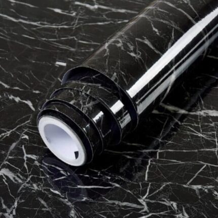White, black, and brown marble wallpaper sheets – waterproof, heat-resistant, self-adhesive wall stickers for kitchen, bedroom, and walls in Pakistan