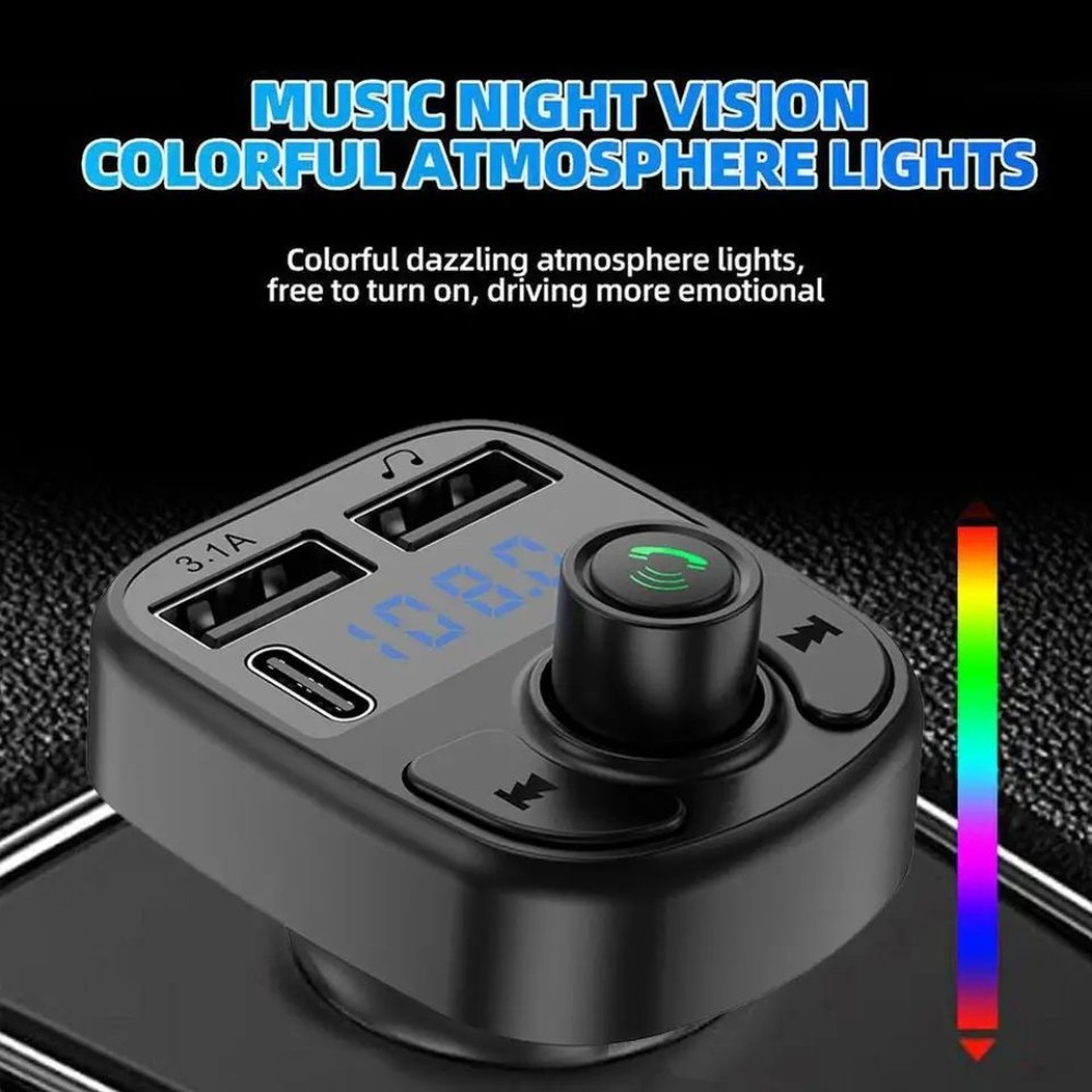 C1 Car MP3 Player, Bluetooth Car Transmitter aximart products images (4) C1 Car MP3 Player with Bluetooth Connectivity, Wireless FM Transmitter, USB and SD Card Super Support, Hands-Free Call Receiver, Type-C Charging, Radio Frequency Matching, Premium Car Accessory Modulator - Image 7