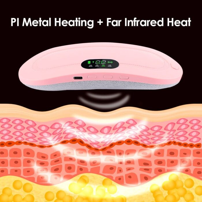 Digital Period Heating Pad & Vibration Belt ✨| Fast Cramp Relief ❤️ | USB Rechargeable & Eco-Friendly 🌟 - No-1 Heating Pad in Pakistan - Image 3