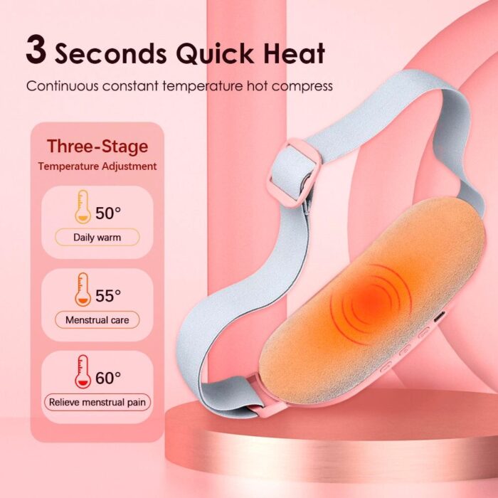 Digital Period Heating Pad & Vibration Belt ✨| Fast Cramp Relief ❤️ | USB Rechargeable & Eco-Friendly 🌟 - No-1 Heating Pad in Pakistan - Image 4