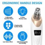Electric Blackhead Suction Remover USB Rechargeable Face Pore Cleaner with LED Display, 5 Probes, & Deep Vacuum Extraction - Image 5