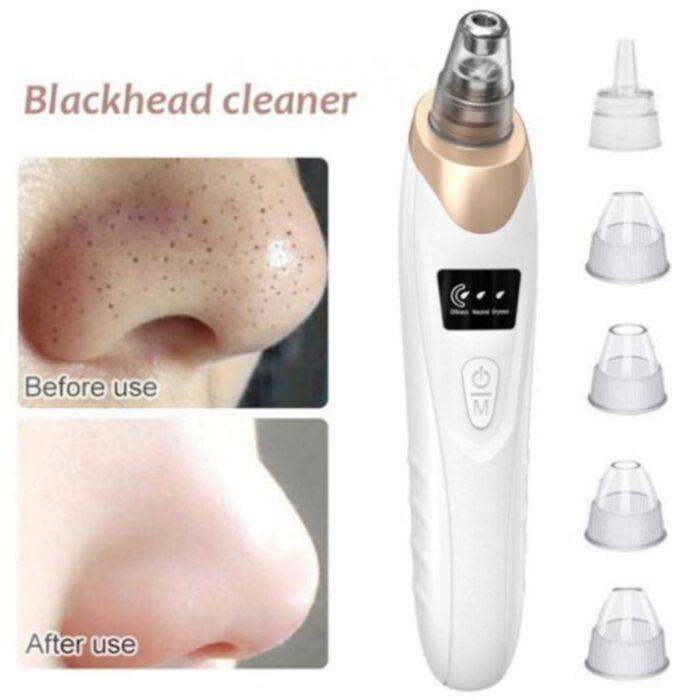 Electric Blackhead Suction Remover USB Rechargeable Face Pore Cleaner with LED Display, 5 Probes, & Deep Vacuum Extraction - Image 2