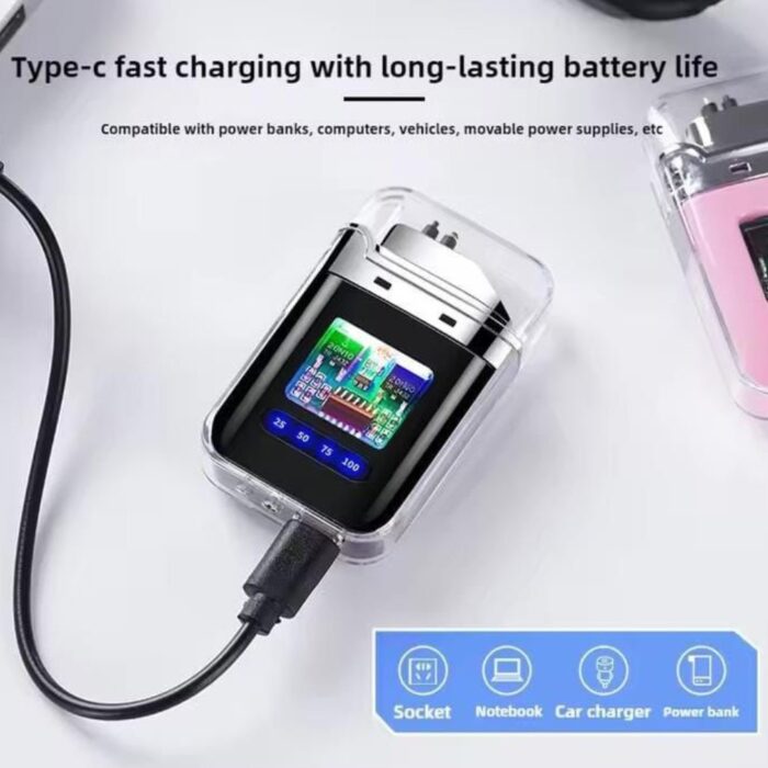 Electric Rechargeable Cigarette Lighter with Type-C Fast Charging, Windproof Flameless Arc Ignition, Compact and Portable Design, Safe and Stylish Card Packing Lighter for Smoking, Candle Lighting, and Everyday Use - Image 4