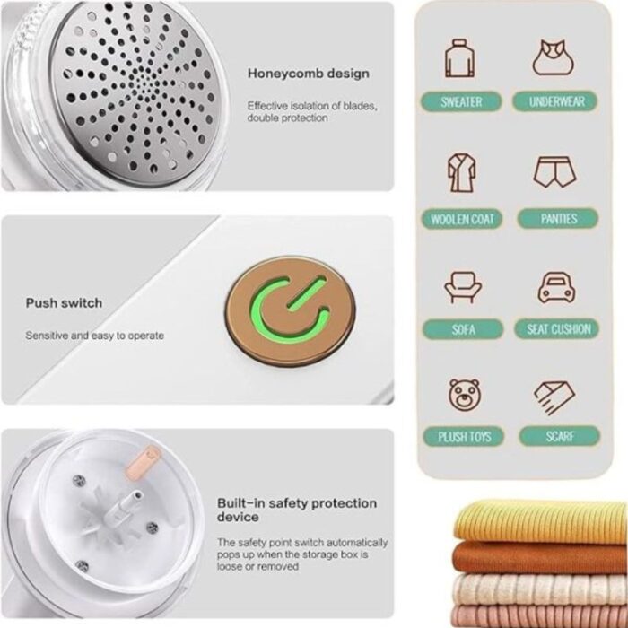 Electric Lint Remover A1 Rechargeable Fabric Shaver for Clothes, Super Sweaters & Sofas in Pakistan - Image 3