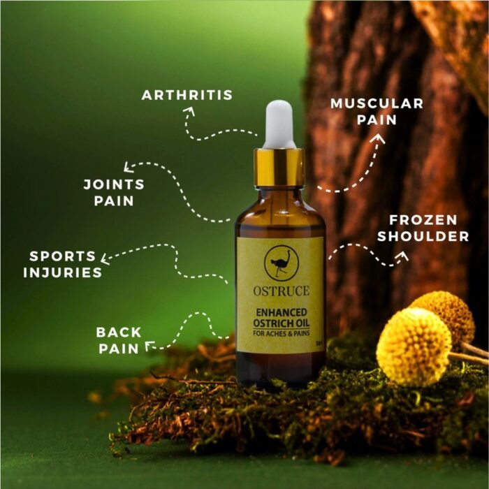 Enhanced Ostrich Oil for Joint and Muscle Pain Relief, 100% Natural and Organic Anti-Inflammatory Oil, Deep Penetrating Formula - Image 1