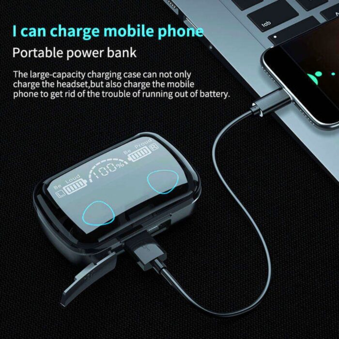 🎧 M10 Damix V 5.3 Bluetooth Wireless Headset with LED Display, Magnetic Charging, Touch Control & Long Battery Life – Best Price in Pakistan - Image 2