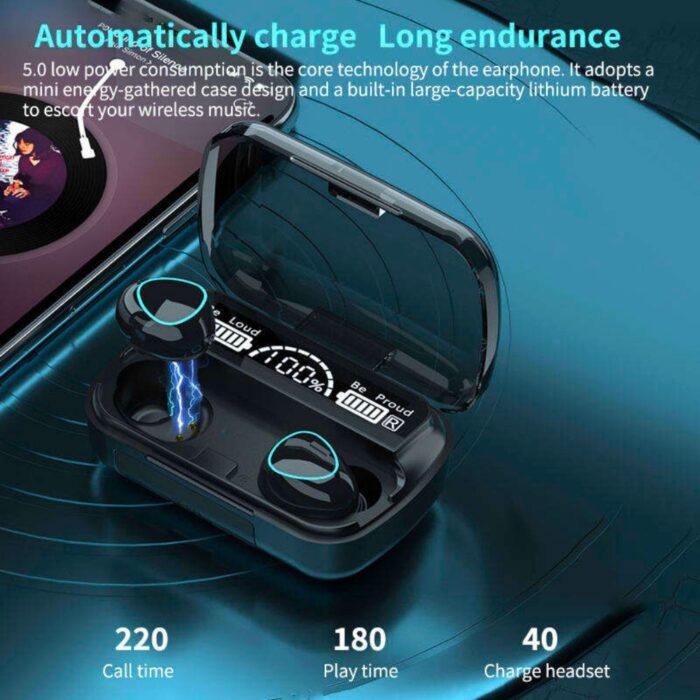 🎧 M10 Damix V 5.3 Bluetooth Wireless Headset with LED Display, Magnetic Charging, Touch Control & Long Battery Life – Best Price in Pakistan - Image 5