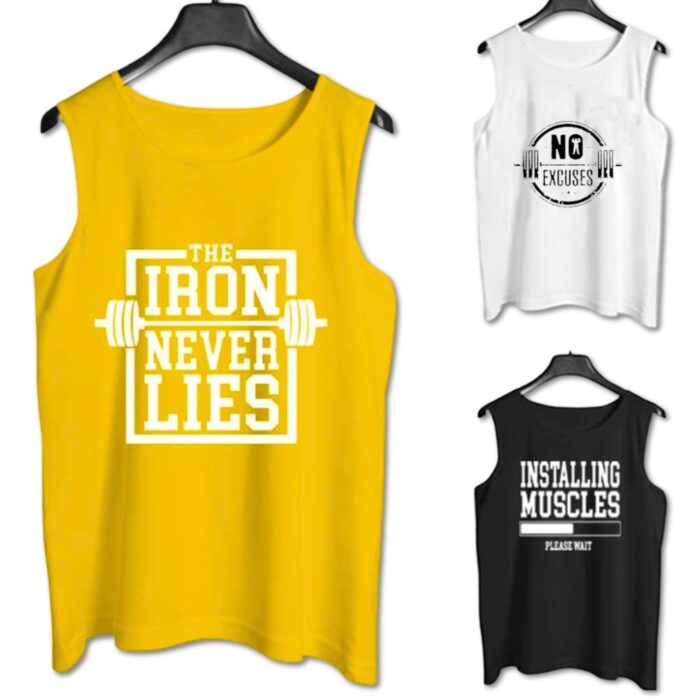 Pack of 3 Men’s Fitness Gym Sandos, Sleeveless Hooded Tank Tops for Men, Stylish Workout and Fashion Wear, Round Neck Muscle Shirts - Image 1