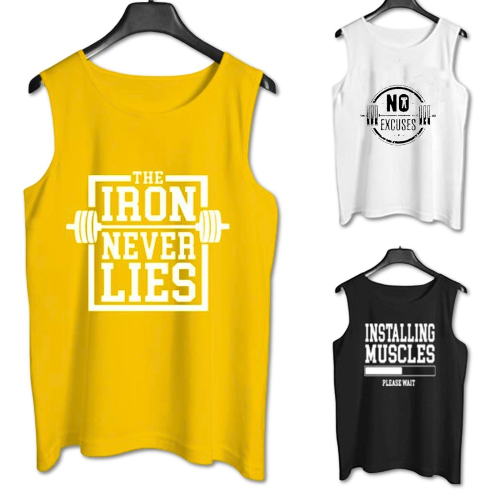 Men’s Gym Sandos, Pack of 3 Tank Tops, Sleeveless products aximart images Pack of 3 Men’s Fitness Gym Sandos, Sleeveless Hooded Tank Tops for Men, Stylish Workout and Fashion Wear, Round Neck Muscle Shirts - Image 1