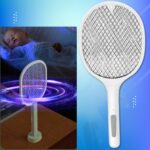 Mosquito Racket Electric Fly Swatter, Powerful USB Rechargeable Insect Killer with LED Light, Safe 3-Layer Mesh | Indoor & Outdoor Bug Zapper