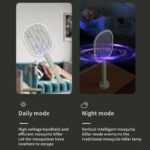 Mosquito Racket Electric Fly Swatter, Powerful USB Rechargeable Insect Killer with LED Light, Safe 3-Layer Mesh | Indoor & Outdoor Bug Zapper - Image 3