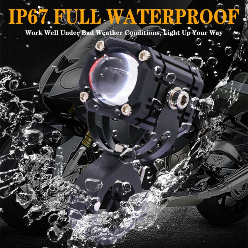 Motorcycle LED Headlight, Auxiliary aximart products images (13) High Quality headlight Water Proof IP67 Universal Motorcycle LED Auxiliary Lights, Super Bright High Beam and Low Beam, Fog Light - Image 3