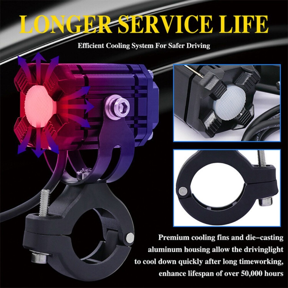 Motorcycle LED Headlight, Auxiliary aximart products images (3) High Quality headlight Water Proof IP67 Universal Motorcycle LED Auxiliary Lights, Super Bright High Beam and Low Beam, Fog Light - Image 4