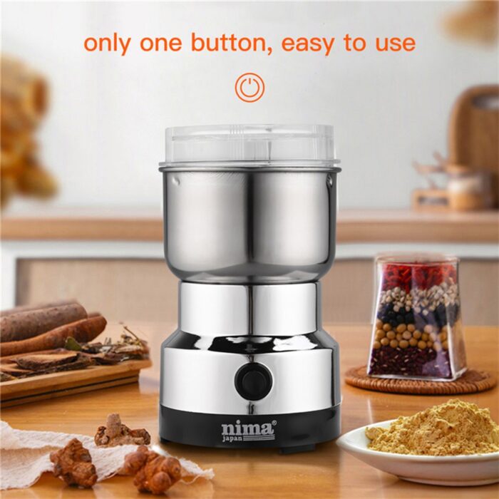 Nima Multi Purpose Electric Coffee Grinder 300W Stainless Steel Automatic Grinder for Beans, Spices, Nuts, and Grains with Transparent Lid and High-Speed Motor - Image 5