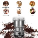 Nima Multi Purpose Electric Coffee Grinder 300W Stainless Steel Automatic Grinder for Beans, Spices, Nuts, and Grains with Transparent Lid and High-Speed Motor - Image 6